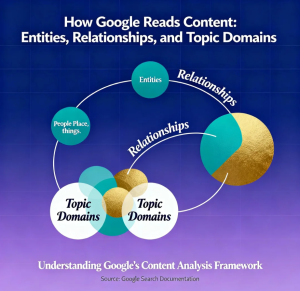 How Google Reads Content: Entities, Relationships, and Topic Domains